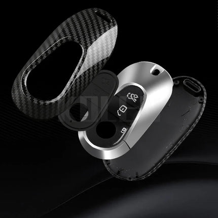 ABS Carbon Fiber Style Car Key Case Cover For Mercedes Benz C E S Class W206 W223 W214 GLA GLB GLC CLA CLS E300 S450 S580 S500