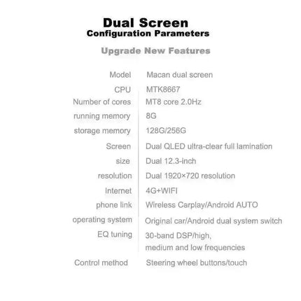 Multimedia Video Auto Player For Porsche Macan 2018-2024 GPS Carplay12.3inch + 12.3inch Screen  Android 14 Car Radio Head Unit