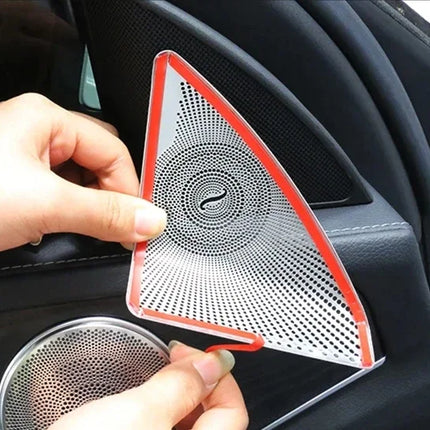 For Mercedes-Benz C E GLC Class W205 W213 X253 Steel Speaker Trim Cover Car Door Speakers Stereo Decorate Cover