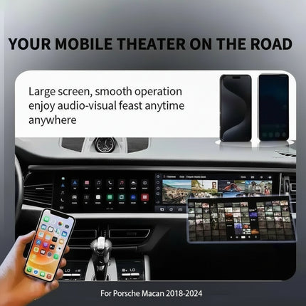 Multimedia Video Auto Player For Porsche Macan 2018-2024 GPS Carplay12.3inch + 12.3inch Screen  Android 14 Car Radio Head Unit