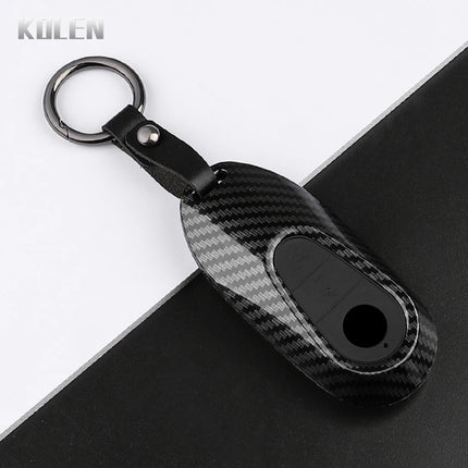 ABS Carbon Fiber Style Car Key Case Cover For Mercedes Benz C E S Class W206 W223 W214 GLA GLB GLC CLA CLS E300 S450 S580 S500