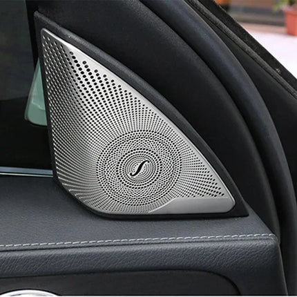 For Mercedes-Benz C E GLC Class W205 W213 X253 Steel Speaker Trim Cover Car Door Speakers Stereo Decorate Cover
