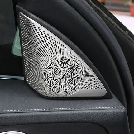 For Mercedes-Benz C E GLC Class W205 W213 X253 Steel Speaker Trim Cover Car Door Speakers Stereo Decorate Cover