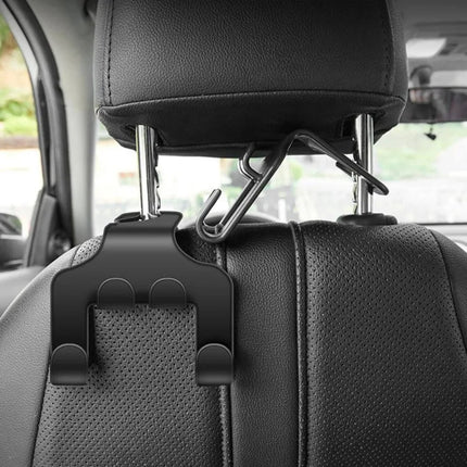 Car Seat Headrest Hook Hanger Black Storage Organizer Universal Handbag Purse Coat Fit Universal Vehicle Car Holder Accessories