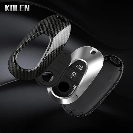 ABS Carbon Fiber Style Car Key Case Cover For Mercedes Benz C E S Class W206 W223 W214 GLA GLB GLC CLA CLS E300 S450 S580 S500