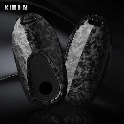 ABS Carbon Fiber Style Car Key Case Cover For Mercedes Benz C E S Class W206 W223 W214 GLA GLB GLC CLA CLS E300 S450 S580 S500