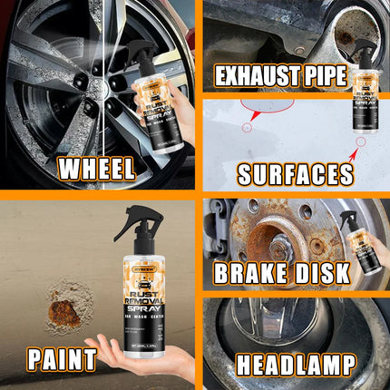 100ML home use Universal Rust Remover Revitalizing Spray for Car Wheels & Metal Surfaces, Strong Decontamination, Smooth & Relia
