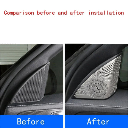 For Mercedes-Benz C E GLC Class W205 W213 X253 Steel Speaker Trim Cover Car Door Speakers Stereo Decorate Cover