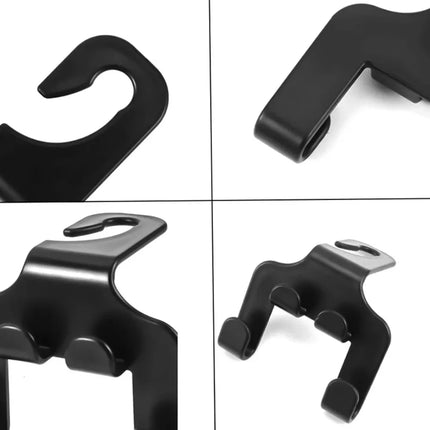 Car Seat Headrest Hook Hanger Black Storage Organizer Universal Handbag Purse Coat Fit Universal Vehicle Car Holder Accessories