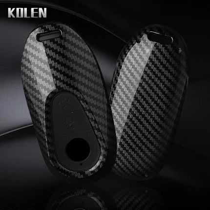 ABS Carbon Fiber Style Car Key Case Cover For Mercedes Benz C E S Class W206 W223 W214 GLA GLB GLC CLA CLS E300 S450 S580 S500