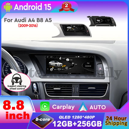 Android 14 Car Multimedia Player Carplay For Audi A4 B8 A5 Car Video Players Multimedia GPS Wireless CarPlay no 2din DSP 5G WIFI