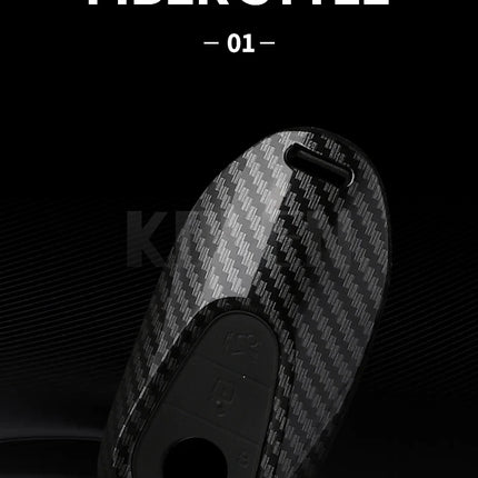 ABS Carbon Fiber Style Car Key Case Cover For Mercedes Benz C E S Class W206 W223 W214 GLA GLB GLC CLA CLS E300 S450 S580 S500