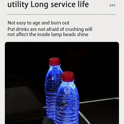 7 Colors Car Coasters Cup Holder LED Light Mats Bottle Light Sensor Atmosphere Interior Accessories Universal