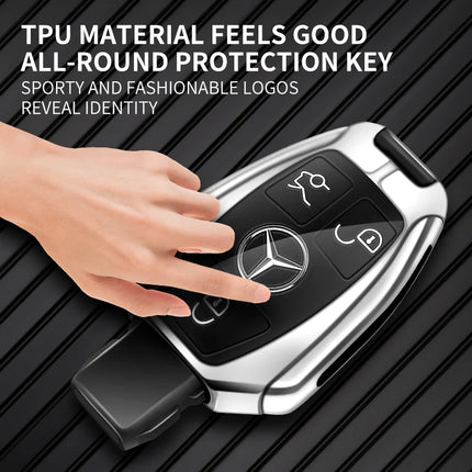 Car Zinc Alloy Key Case Bag Metal Key Shell For Mercedes-Benz A B C E G S V Class GLA GLC GLE GLK Vito Sprinter SL SLK Viano ML