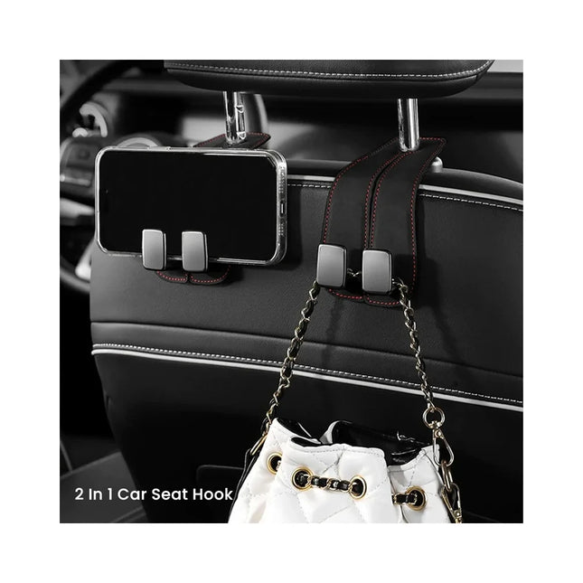 2 in 1 Car Hook For Car Rear Seat Back Hooks Headrest Hanger Clip Universal Double Hooks Holder Storage Car Interior Accessories